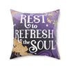 Rest to Refresh the Soul Vegan Suede Pillow