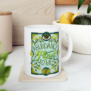 Abundance Flows to Me White Mug