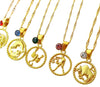 18K Zodiac Sign & Birthstone Necklace