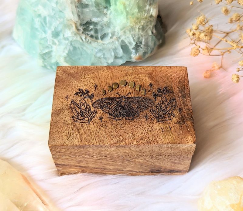 Fairy Fortune Mango Wood Box available at Goddess Provisions