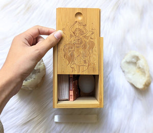 Elemental Goddesses Wooden Bamboo Altar Box available at Goddess Provisions