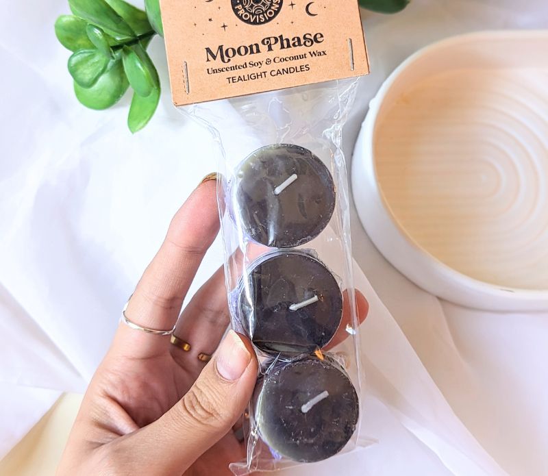 Moon Phase Tealights (Set of 3) available at Goddess Provisions