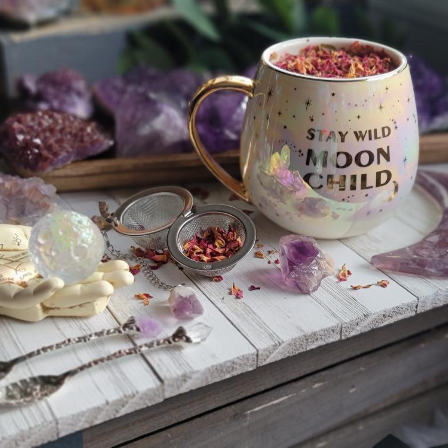 Stay Wild Moon Child Mug, Spoon &amp; Infuser Set