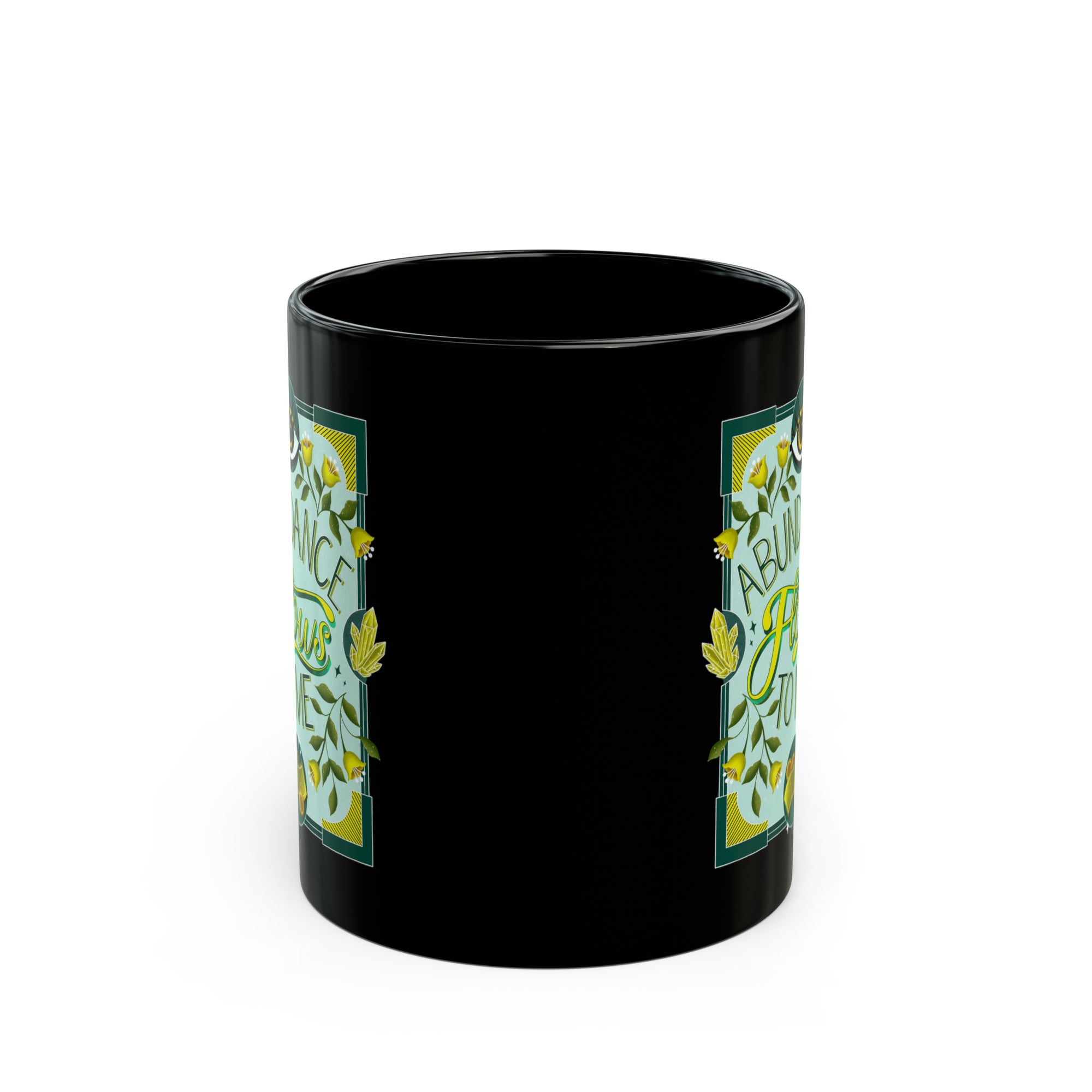 Abundance Flows to Me Black Mug