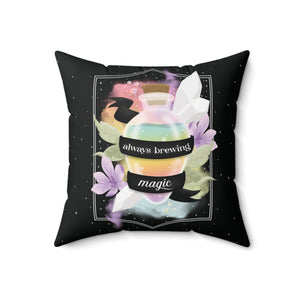 Always Brewing Magic Vegan Suede Pillow