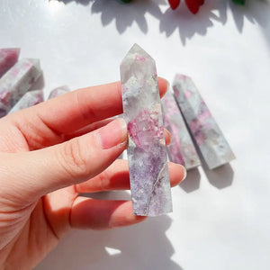 Plum Blossom Tourmaline Crystal Point