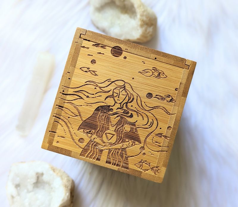 Elemental Goddesses Wooden Bamboo Altar Box available at Goddess Provisions