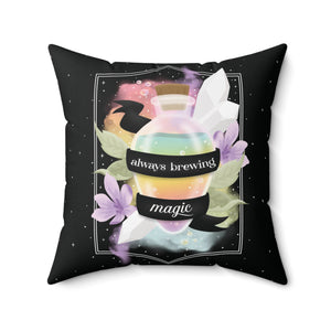 Always Brewing Magic Vegan Suede Pillow