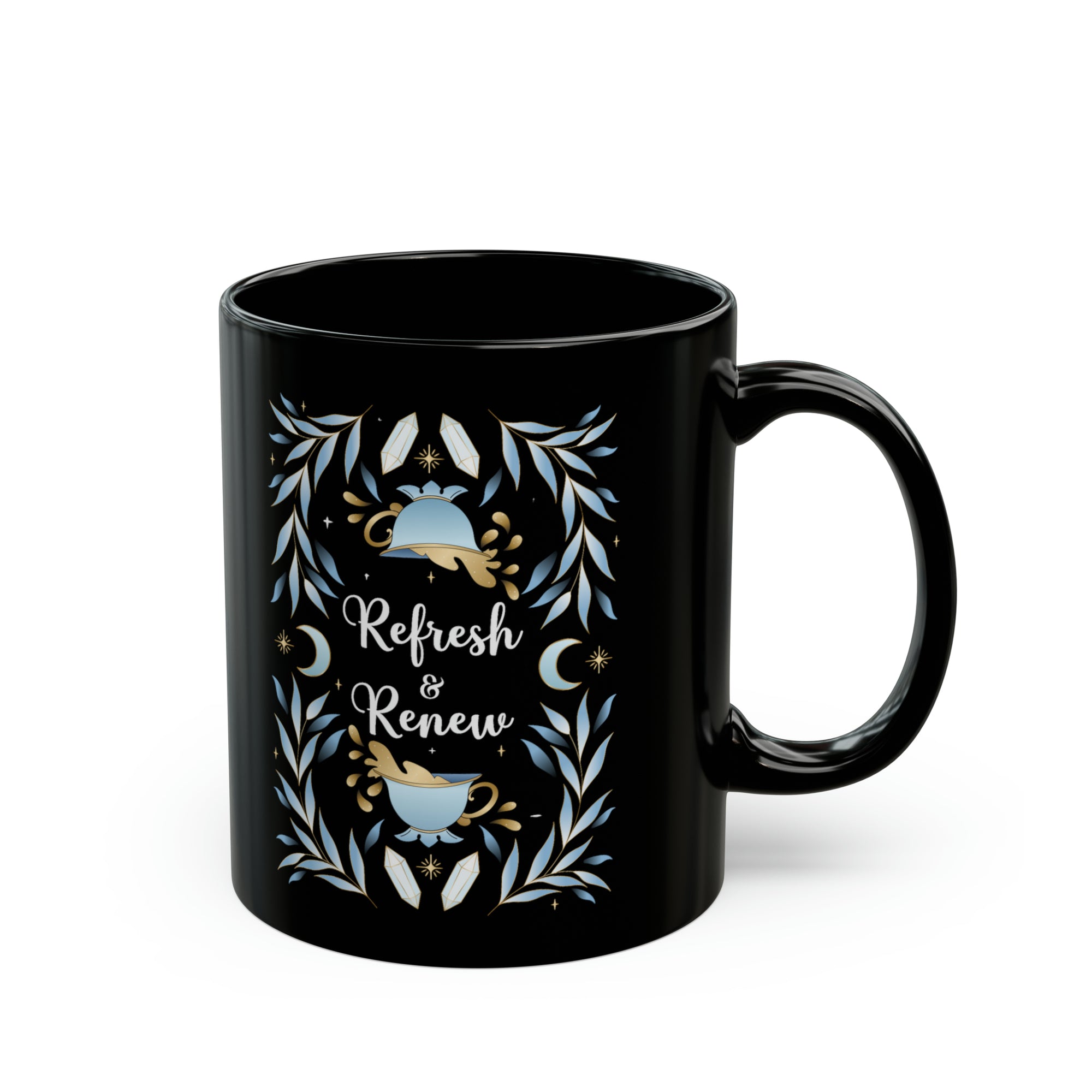 Refresh &amp; Renew Black Mug