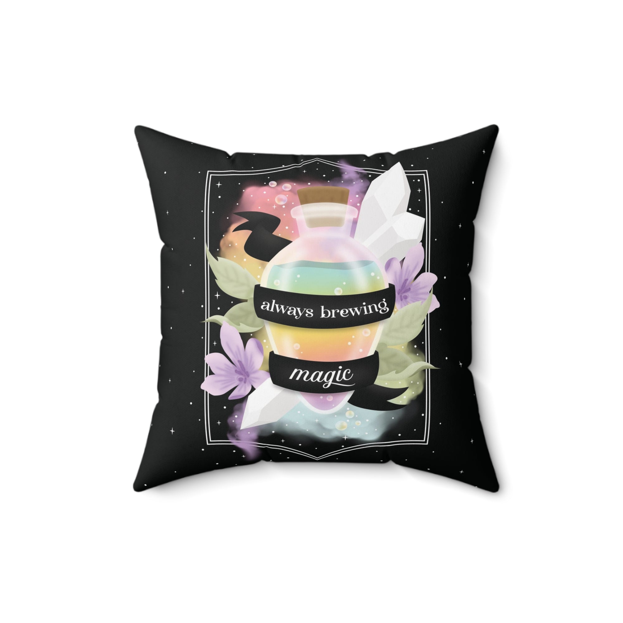 Always Brewing Magic Vegan Suede Pillow