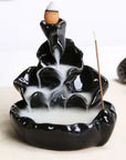 Glazed Ceramic Waterfall Backflow Incense Holder