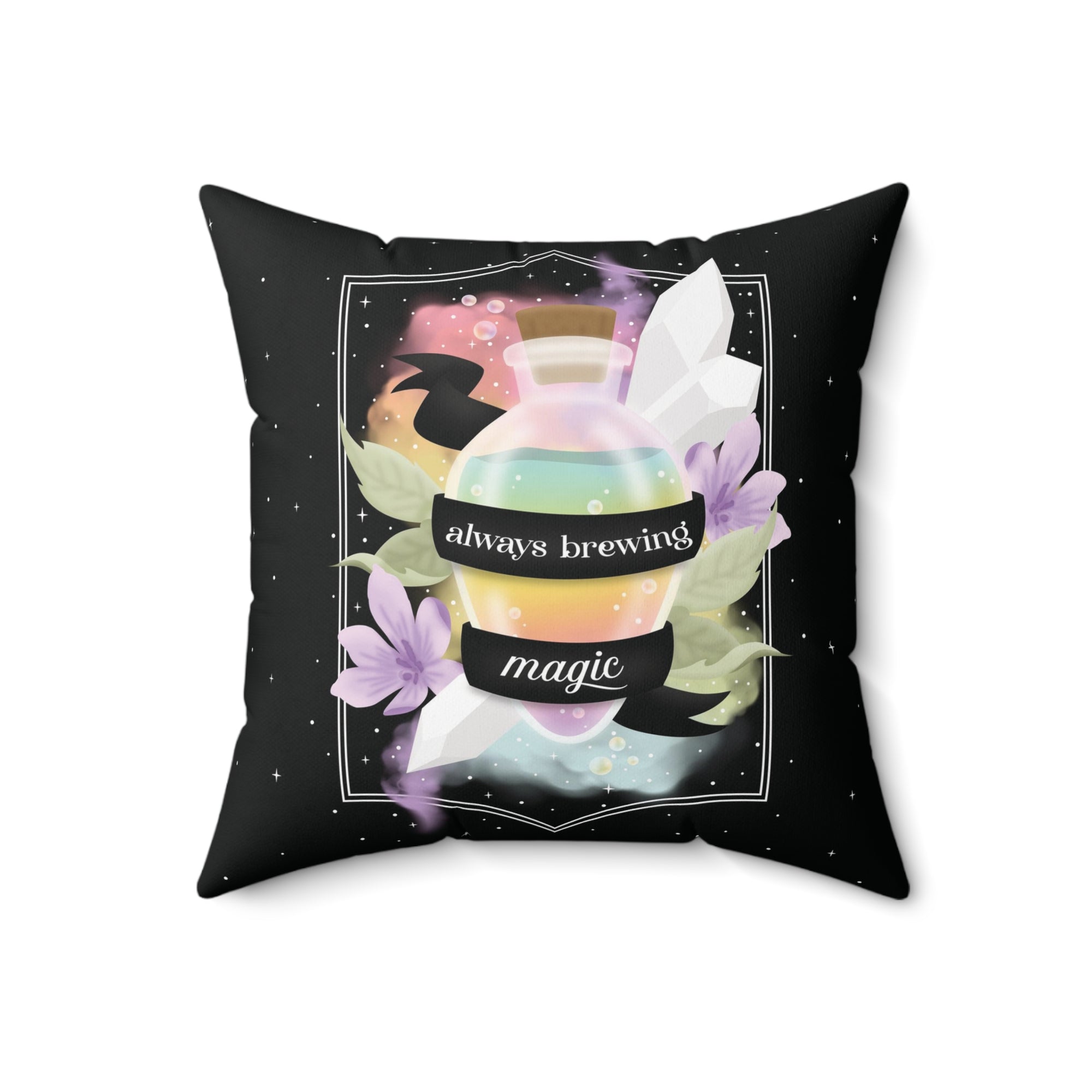 Always Brewing Magic Vegan Suede Pillow