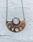 Rainbow Moonstone Moon Phase Pendant