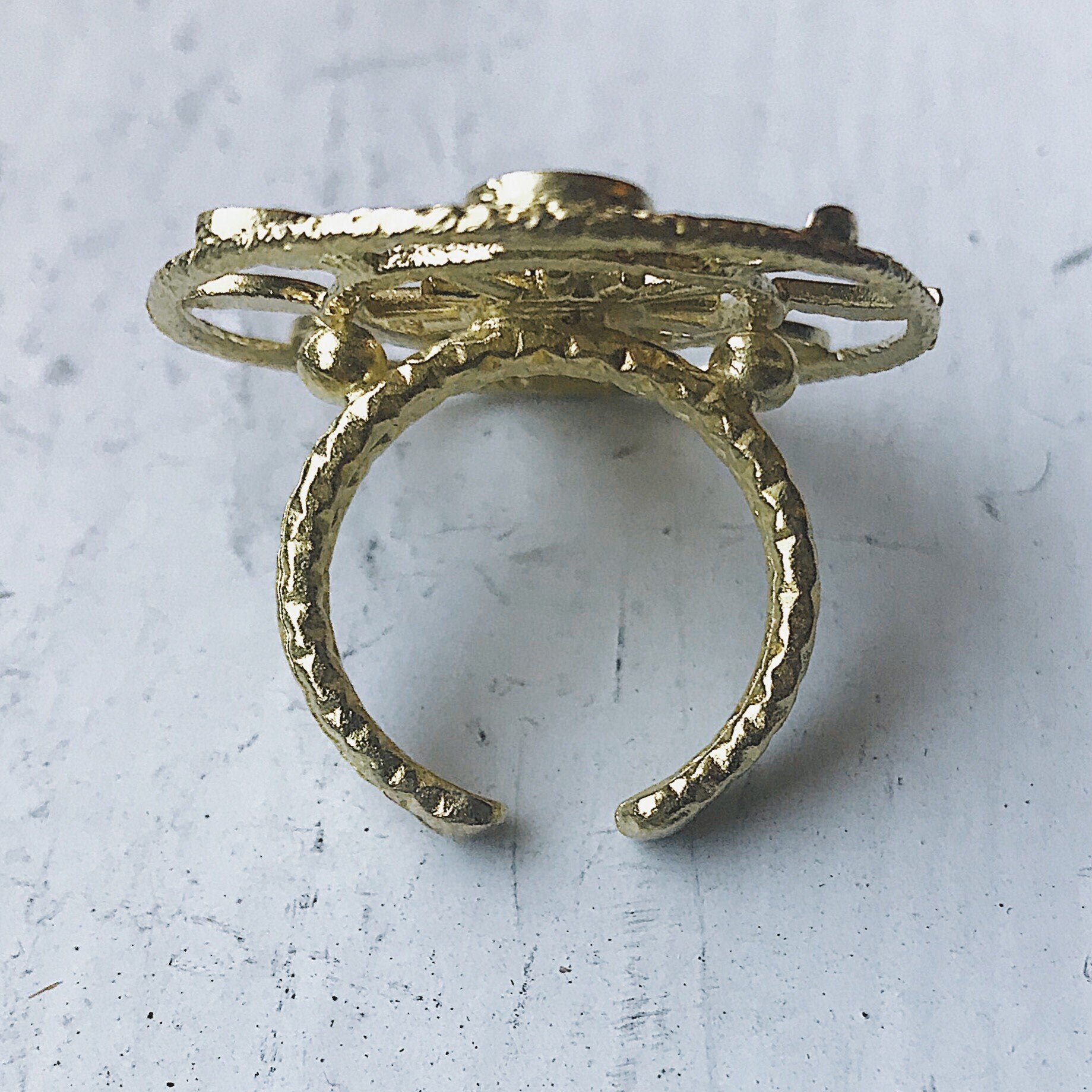 Earth &amp; Moon Phase Cocktail Ring