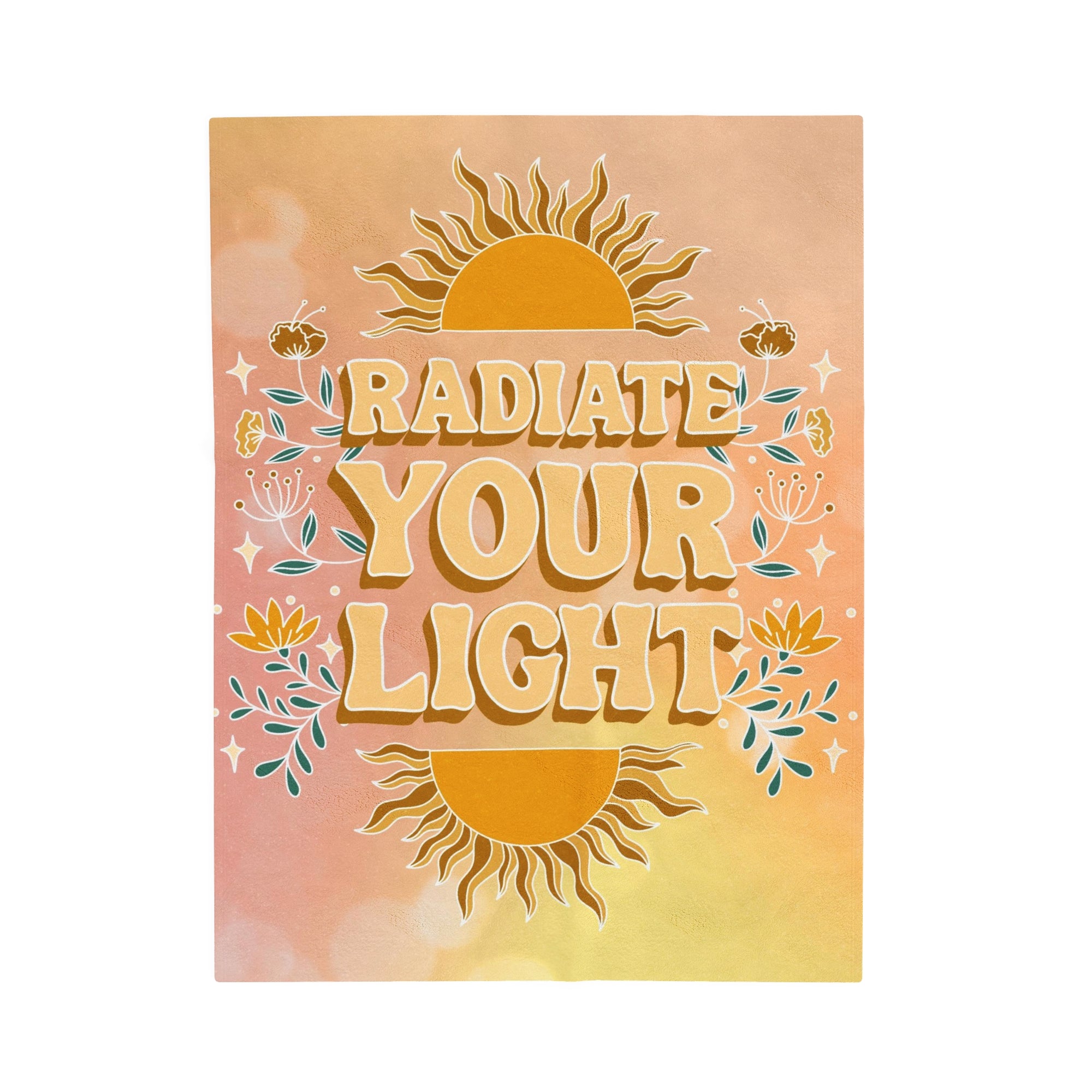 Radiate Your Light Velveteen Plush Blanket