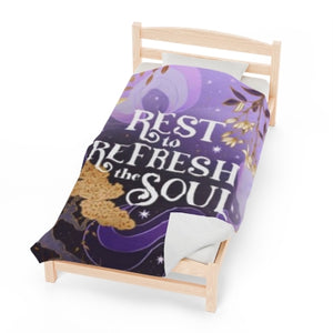 Rest to Refresh the Soul Velveteen Plush Blanket