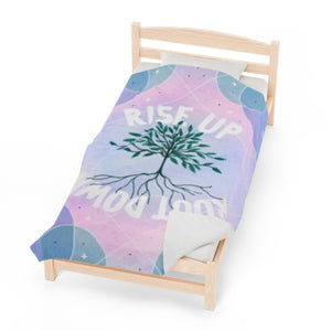 Rise Up Root Down Tree Velveteen Plush Blanket