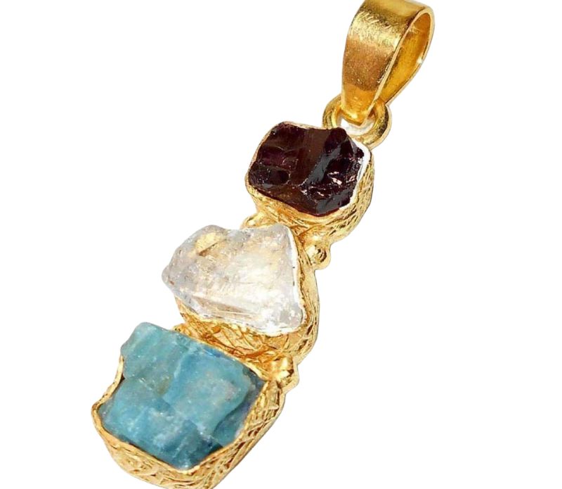 Apatite, Quartz &amp; Garnet Pendant