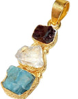 Apatite, Quartz & Garnet Pendant