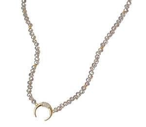 Austrian Crystal Crescent Moon Choker