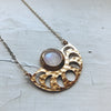 Rainbow Moonstone Moon Phase Pendant