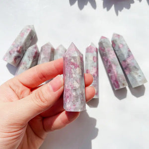 Plum Blossom Tourmaline Crystal Point