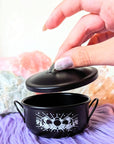 Black Mystic cauldron with open lid