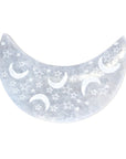 Celestial Engraved Crescent Moon Selenite Plate