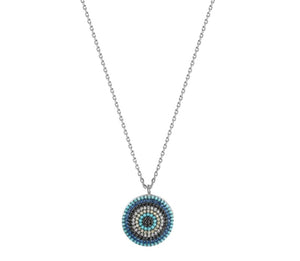 Crystal Embedded Evil Eye Necklace