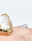 Gold Dipped Crystal Druzy Ring