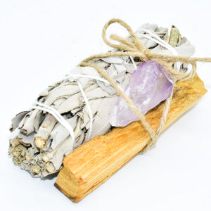 Palo Santo, Sage & Crystal Smoke Cleansing Bundle