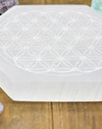 Flower of Life Engraved Selenite Plate