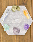 Flower of Life Engraved Selenite Plate