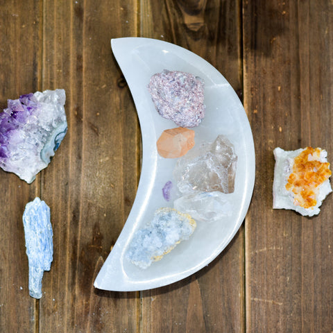 Selenite Crescent Moon Bowl