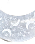 Celestial Engraved Crescent Moon Selenite Plate