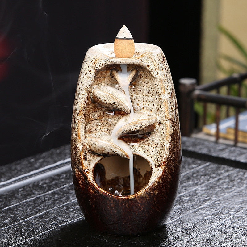 Ceramic Waterfall Backflow Incense Holder