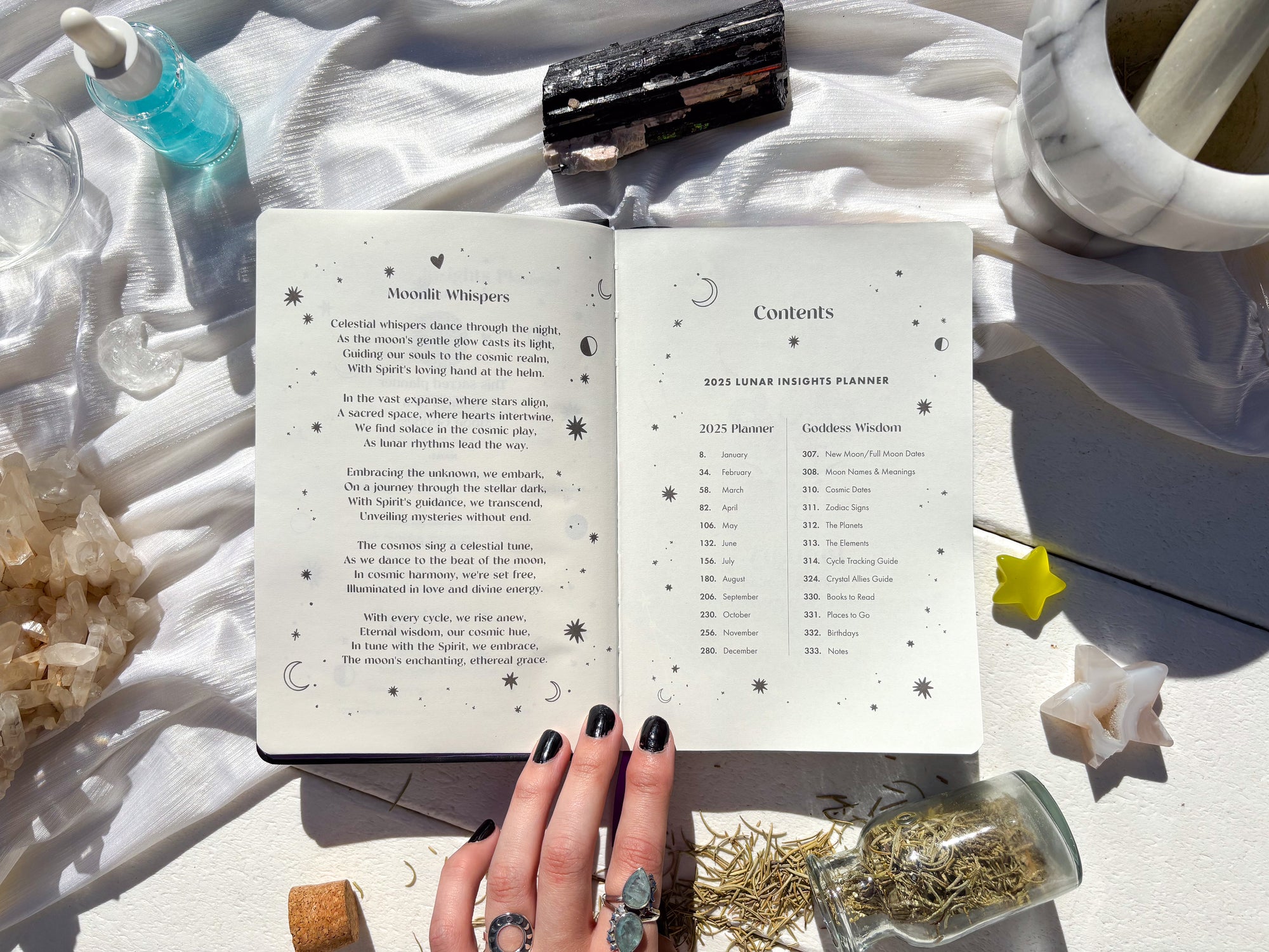 2025 Lunar Insights Planner - many moons lunar planner 2025 - Goddess Provisions