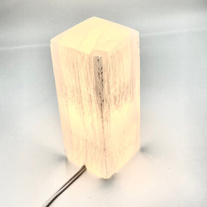 Selenite Block Lamp