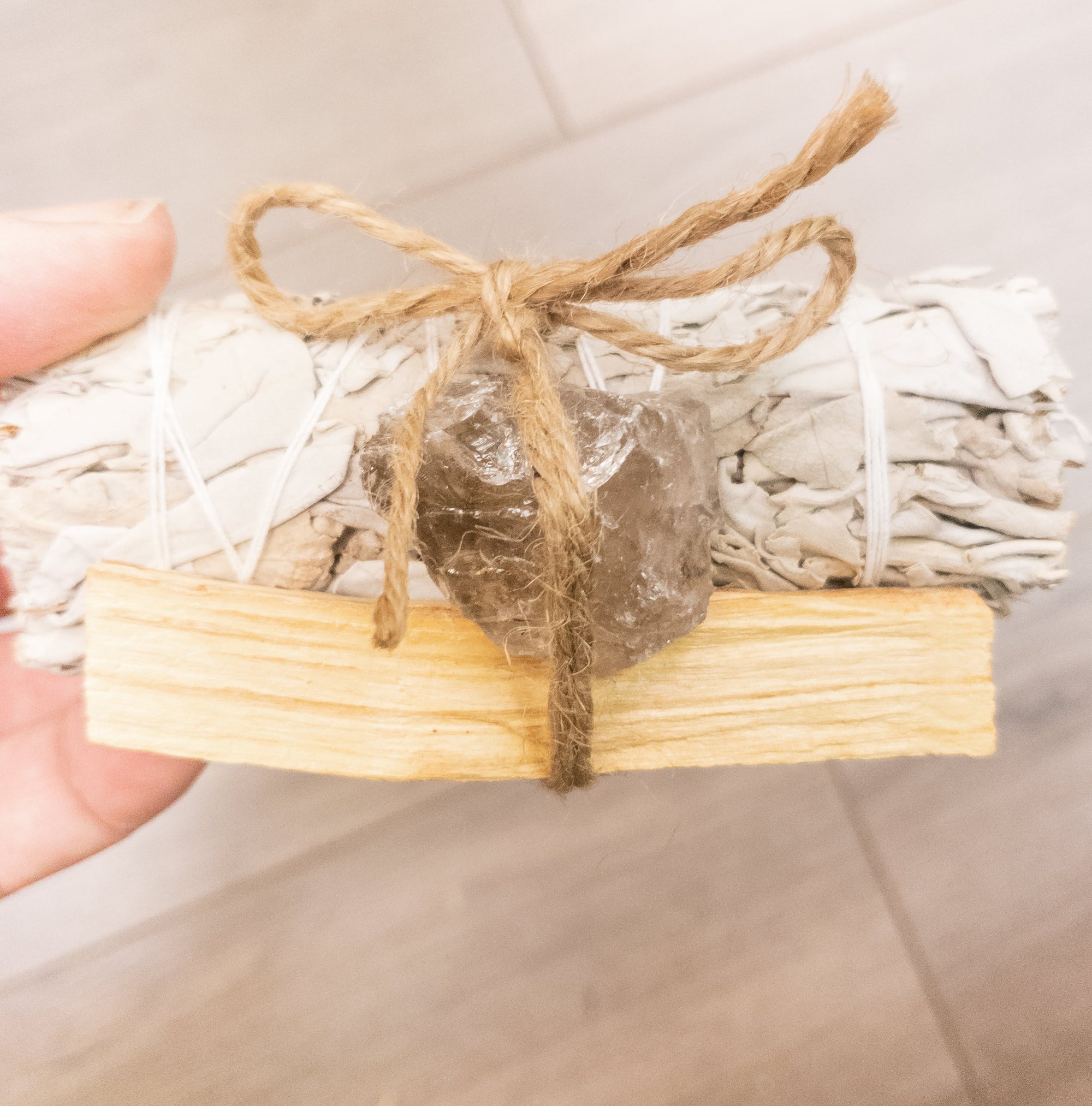 Palo Santo, Sage &amp; Crystal Smoke Cleansing Bundle