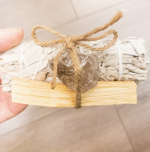 Palo Santo, Sage & Crystal Smoke Cleansing Bundle