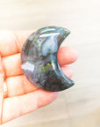 Moss Agate Crescent Moon