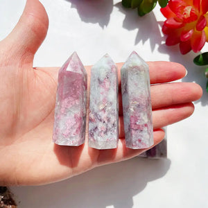 Plum Blossom Tourmaline Crystal Point