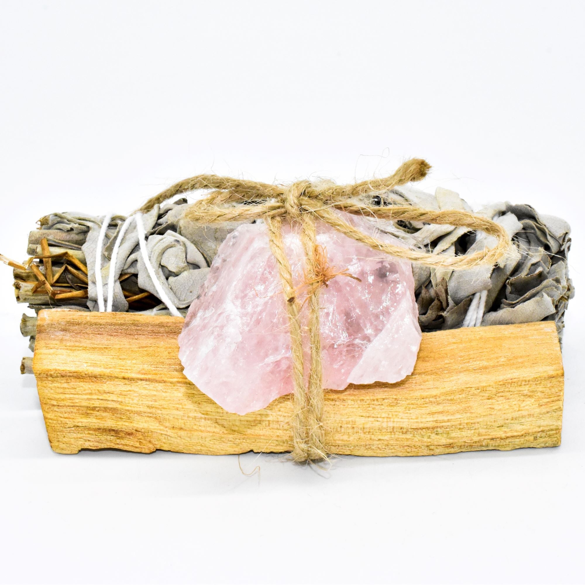 Palo Santo, Sage &amp; Crystal Smoke Cleansing Bundle