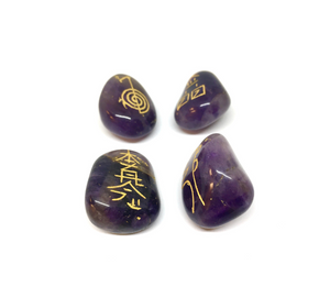 Gold Engraved Crystal Reiki Stones