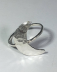 Hammered Silver Crescent Moon Ring