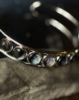 Moon Phase Silver Cuff Bracelet