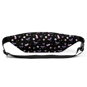 Black Crystal Moon Moth Belt Bag