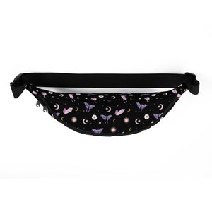 Black Crystal Moon Moth Belt Bag