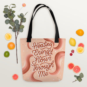 Healing Energy Flows Through Me Tote Bag