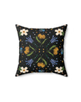 Blue Floral Vegan Suede Pillow